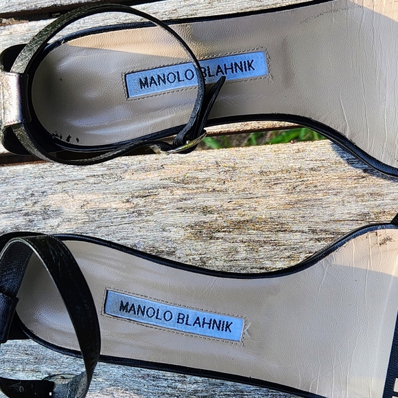 Manolo Blahnik Maurila Ankle Strap Sandals 37 - Picture 3 of 6